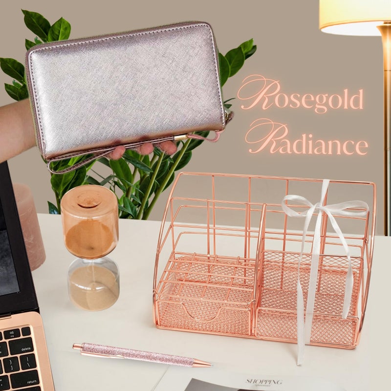 THREE WAY CUT Cash Envelope Wallet Rose Gold All in One Budget System RFID Blocking with 12x Tabbed Cash Envelopes, 12x Monthly Budget Cards 1x Yearly Budget Planner Sheet Complete Money Organizer Set for Cash - Image 5